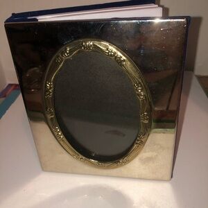 Silver photo album with picture insert- 6 1/2” by 5 1/2” - photo inserts inside.
